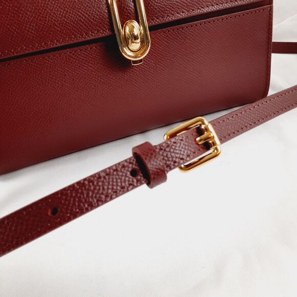HCC X Melodie Cecile Deep Maroon Red Top Handle Shoulder Bag  Leather w/Dust Bag - Picture 2 of 16